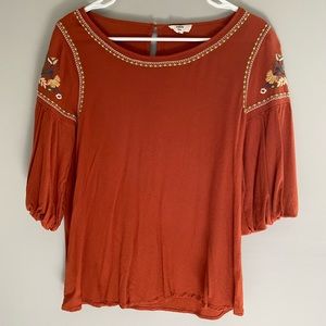 Fall Embroidered Top